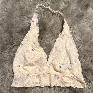 PINK Victoria's Secret Lace Bralette - Cream with Multicolor Accents